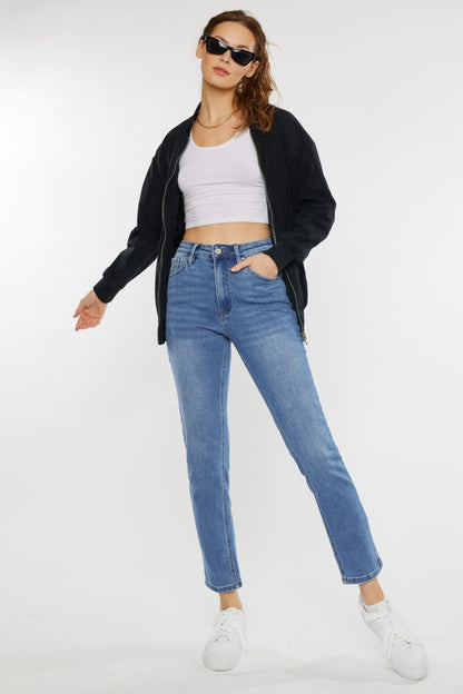 Kancan Full Size Cat's Whiskers High Waist Jeans - Myfave Denim