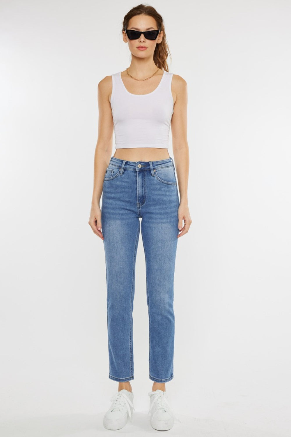 Kancan Full Size Cat's Whiskers High Waist Jeans - Myfave Denim