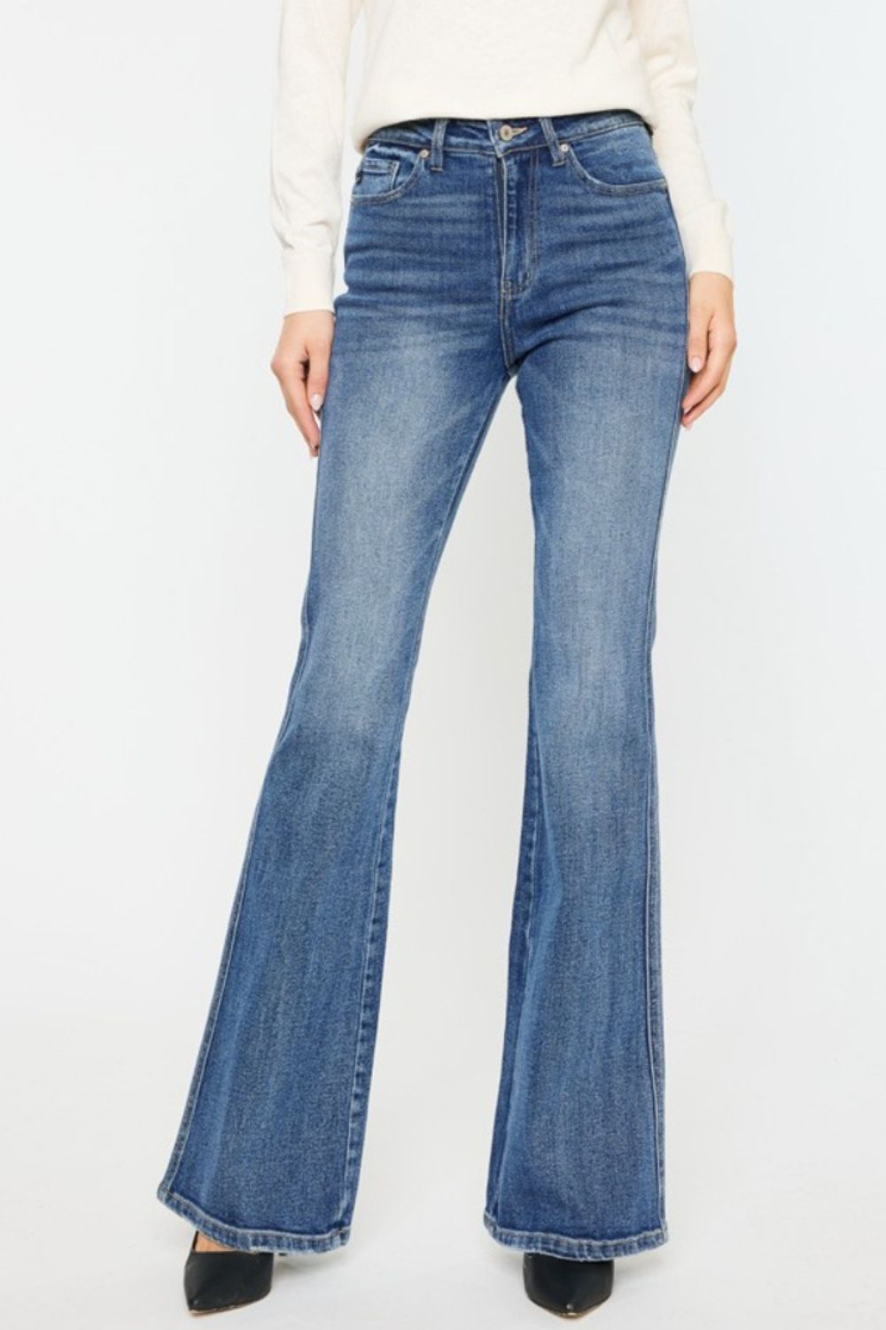 Kancan Cat's Whiskers High Waist Flare Jeans - Myfave Denim