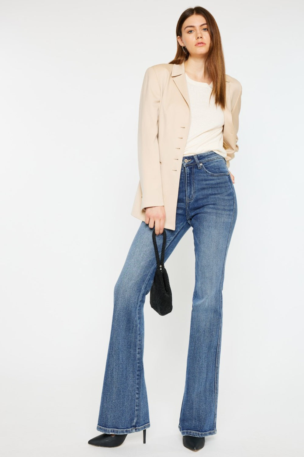 Kancan Cat's Whiskers High Waist Flare Jeans - Myfave Denim