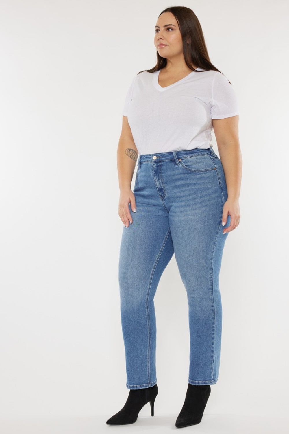 Kancan Full Size Cat's Whiskers High Waist Jeans - Myfave Denim