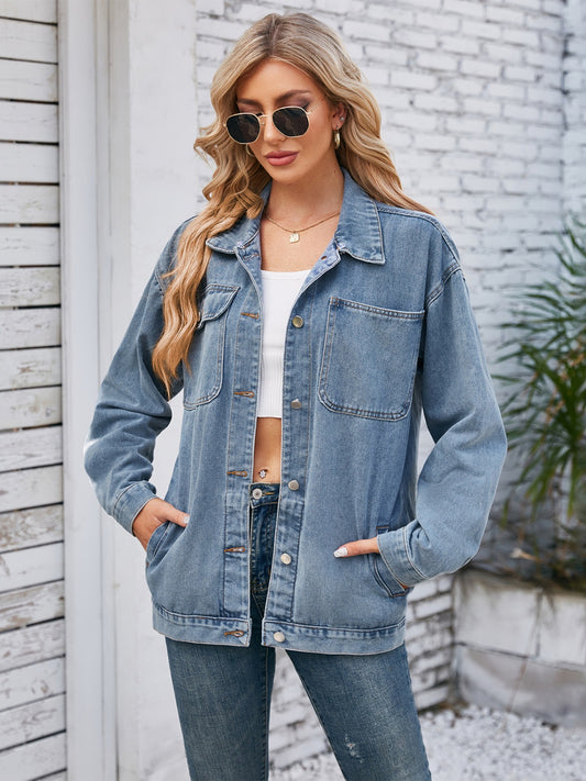 Pocketd Button Up Detachable Hooded Denim Jacket - Myfave Denim