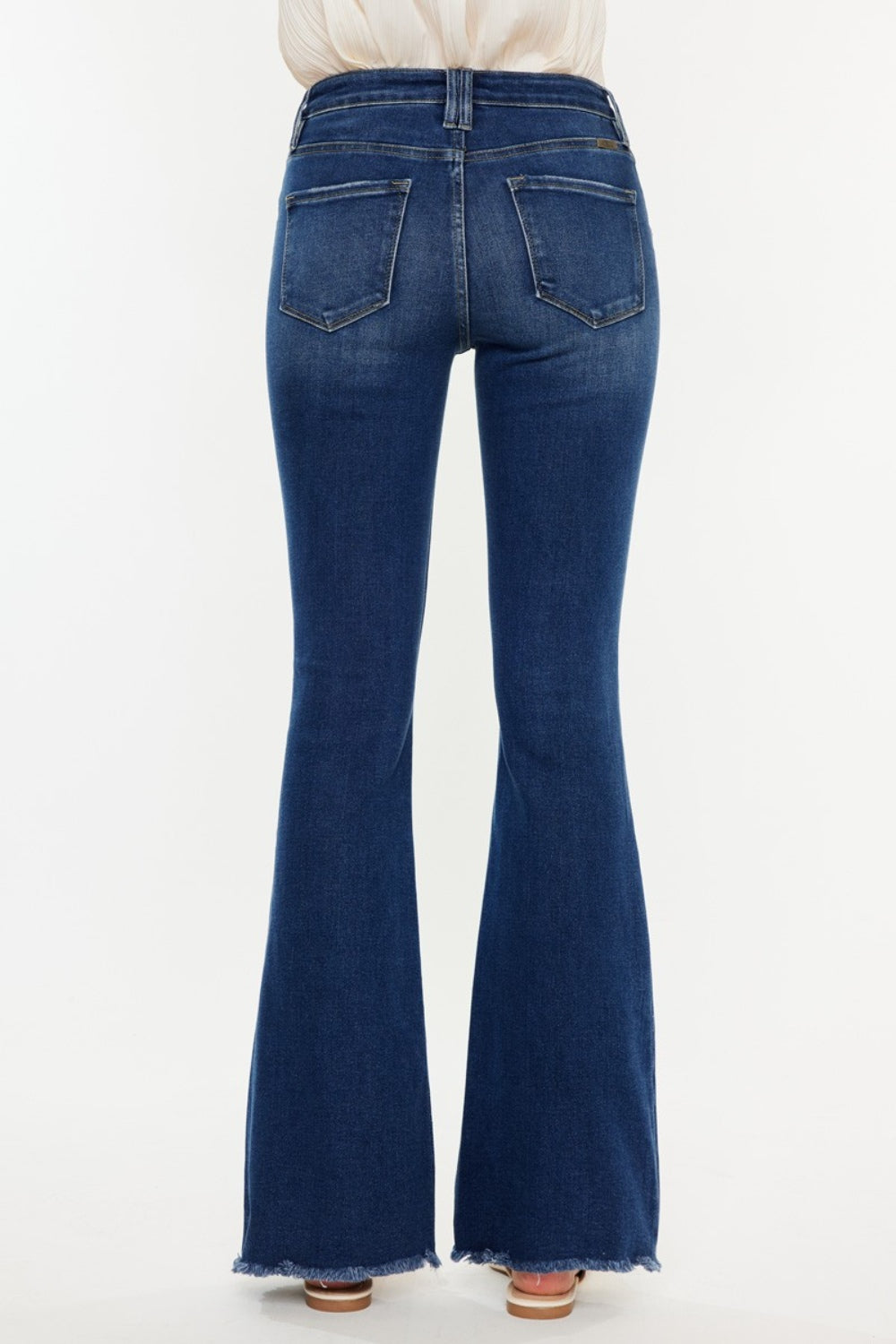 Kancan Cat's Whiskers Raw Hem Flare Jeans - Myfave Denim