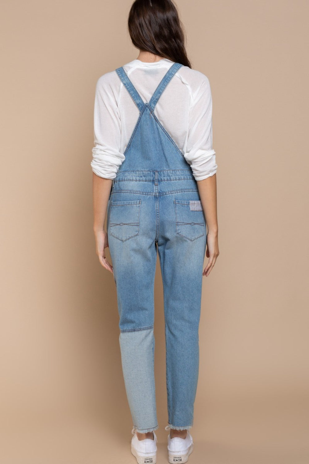 POL Front Chest Zipper Slim Leg Denim Overalls - Myfave Denim