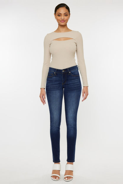 Kancan Mid Rise Gradient Skinny Jeans