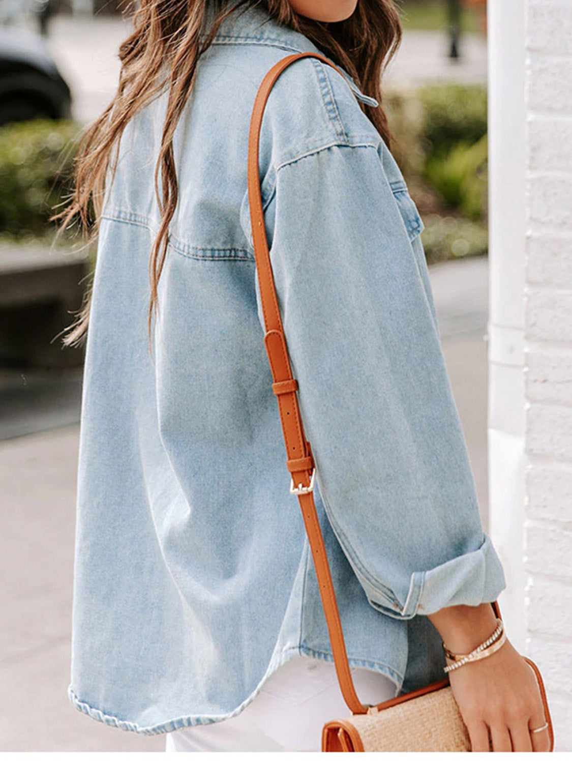 Button Up Pocketed Denim Jacket - Myfave Denim